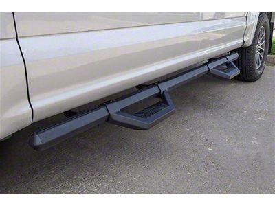 Hex Cast Series Side Step Bars without Mounting Brackets; Textured Black (99-25 F-350 Super Duty SuperCrew)