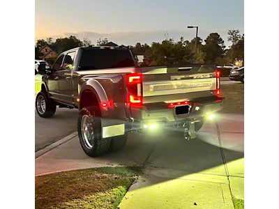 Hitch Bar Reverse 7-Inch LED Flood Lighting Heavy Duty Bolt-On Blacked Out Kit (17-25 F-350 Super Duty)