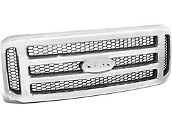 Honeycomb Mesh Style Upper Replacement Grille; Chrome (05-07 F-350 Super Duty)