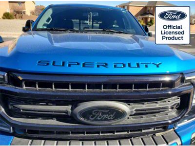 Hood Insert Letters; Matte Black (17-22 F-350 Super Duty)