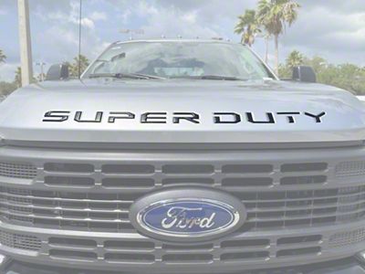 Hood Letter Inserts; Forged Carbon Fiber (23-25 F-350 Super Duty)