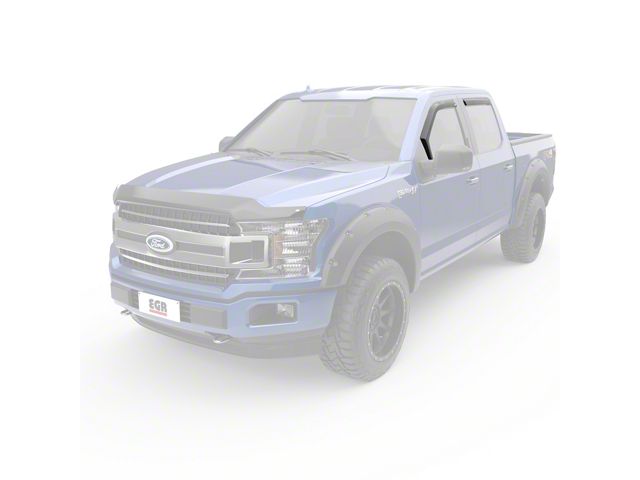 EGR In-Channel Window Visors; Front and Rear; Matte Black (17-24 F-350 Super Duty SuperCab)