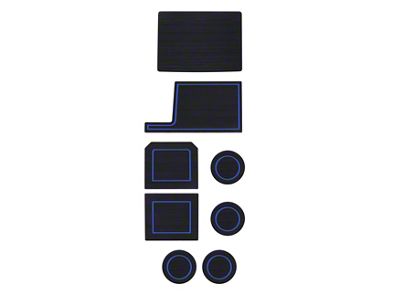 Interior Cup Holder Foam Inserts; Black/Blue (17-20 F-350 Super Duty)