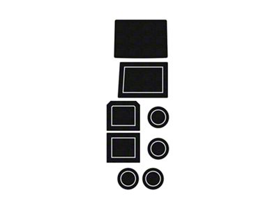 Interior Cup Holder Foam Inserts; Black/White (21-22 F-350 Super Duty w/ QI Charger)