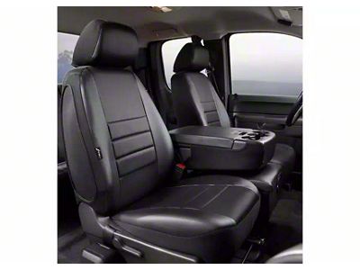 Fia LeatherLite Series Front Seat Covers; Black (11-16 F-350 Super Duty w/ Bench Seat)