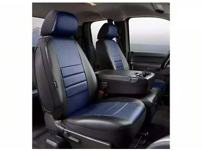 Fia LeatherLite Series Front Seat Covers; Blue (17-25 F-350 Super Duty w/ Bench Seat)