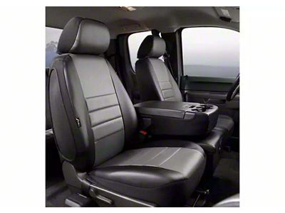 Fia LeatherLite Series Front Seat Covers; Gray (17-25 F-350 Super Duty w/ Bench Seat)