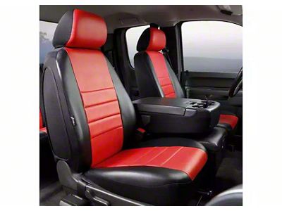 Fia LeatherLite Series Front Seat Covers; Red (17-25 F-350 Super Duty w/ Bench Seat)
