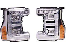 LED Headlights; Chrome Housing; Clear Lens (17-19 F-350 Super Duty w/ Factory LED Headlights)