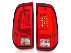 LED Tail Lights; Chrome Housing; Red Lens (11-16 F-350 Super Duty)