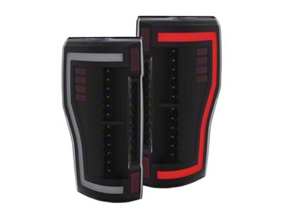 LED Tail Lights; Black Housing; Clear Lens (17-19 F-350 Super Duty w/ Factory Halogen Non-BLIS Tail Lights)