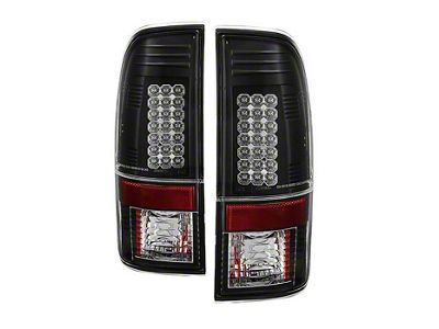 LED Tail Lights; Black Housing; Clear Lens (11-16 F-350 Super Duty)