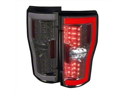 LED Tail Lights; Chrome Housing; Smoked Lens (17-19 F-350 Super Duty w/ Factory Halogen Tail Lights)