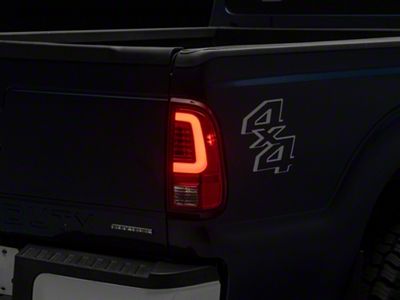 LED Tail Lights; Chrome Housing; Red/Clear Lens (11-16 F-350 Super Duty)