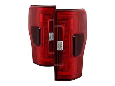 LED Tail Lights; Chrome Housing; Red/Clear Lens (17-18 F-350 Super Duty w/ Factory LED BLIS Tail Lights)