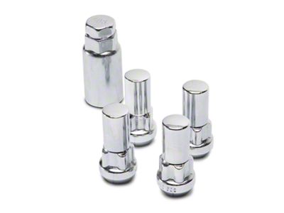 Locks with Key for Chrome Acorn Lug Nuts; 14mm x 2.0 (99-03 F-350 Super Duty)