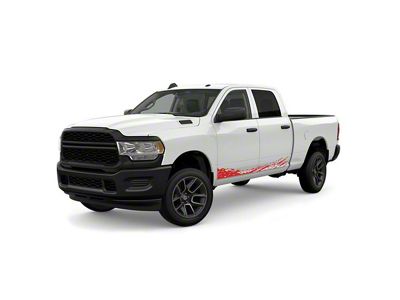Lower Mud Splash Side Graphics; Red (99-25 F-350 Super Duty)