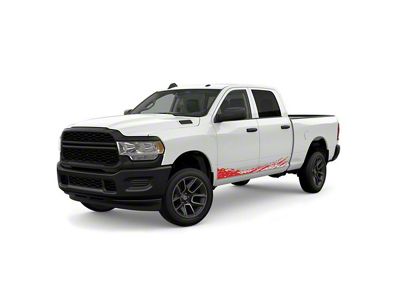 Lower Mud Splash Side Graphics; Red (11-24 F-350 Super Duty)