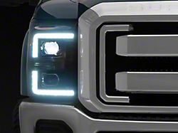 AlphaRex LUXX-Series LED Projector Headlights; Black Housing; Clear Lens (11-16 F-350 Super Duty)
