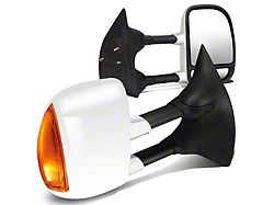 Manual Towing Mirrors with Amber LED Signals; Chrome (99-07 F-350 Super Duty)