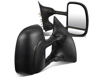 Manual Towing Mirrors; Black (99-07 F-350 Super Duty)