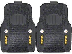Molded Front Floor Mats with Pittsburgh Steelers Logo (Universal; Some Adaptation May Be Required)