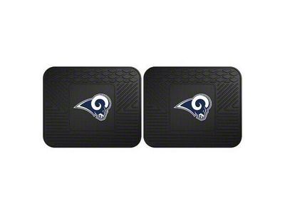 Molded Rear Floor Mats with Los Angeles Rams Logo (Universal; Some Adaptation May Be Required)