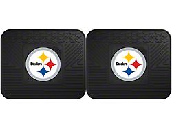 Molded Rear Floor Mats with Pittsburgh Steelers Logo (Universal; Some Adaptation May Be Required)