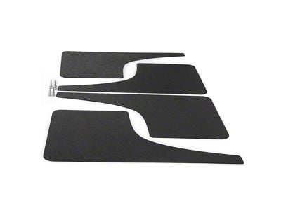 Mud Flaps; Front and Rear; Gloss Black Vinyl (17-24 F-350 Super Duty SRW)