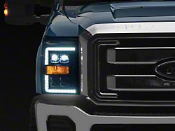 AlphaRex NOVA-Series LED Projector Headlights; Black Housing; Clear Lens (11-16 F-350 Super Duty)