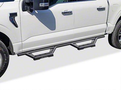 Octagon Tube Drop Style Nerf Side Step Bars; Black (17-25 F-350 Super Duty SuperCrew)