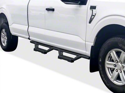 Octagon Tube Drop Style Nerf Side Step Bars; Black (17-25 F-350 Super Duty SuperCab)