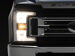 OEM Style Headlight; Chrome Housing; Clear Lens; Driver Side (17-19 F-350 Super Duty w/ Factory Halogen Headlights)