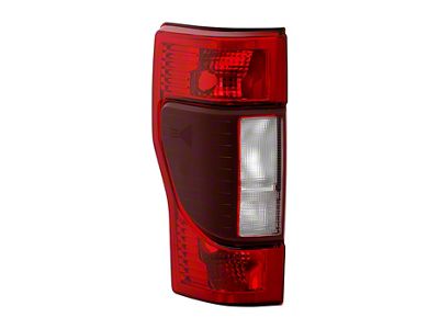 OEM Style Tail Light; Chrome Housing; Red/Clear Lens; Driver Side (20-22 F-350 Super Duty w/ Factory Halogen BLIS Tail Lights)