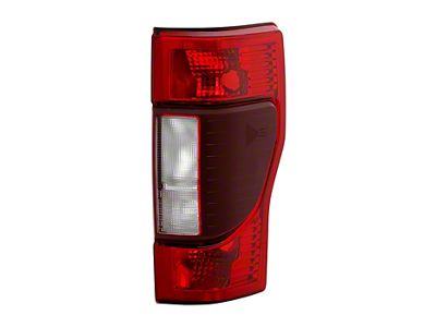 OEM Style Tail Light; Chrome Housing; Red/Clear Lens; Passenger Side (20-22 F-350 Super Duty w/ Factory Halogen BLIS Tail Lights)