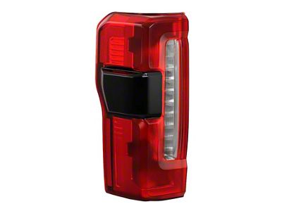 OEM Style Tail Lights; Chrome Housing; Red/Clear Lens; Driver Side (23-26 F-350 Super Duty w/ Factory Halogen BLIS Tail Lights)
