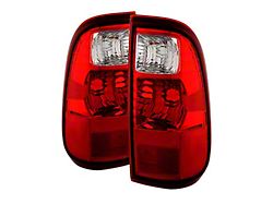 OEM Style Tail Lights; Chrome Housing; Red Lens (11-16 F-350 Super Duty)
