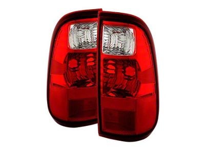 OEM Style Tail Lights; Chrome Housing; Red Lens (11-16 F-350 Super Duty)