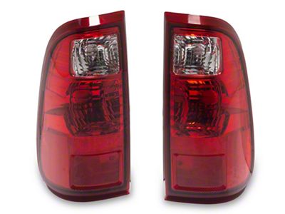 OEM Style Tail Lights; Chrome Housing; Red Lens (11-16 F-350 Super Duty)