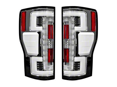 OLED Tail Lights; Chrome Housing; Clear Lens (17-19 F-350 Super Duty w/ Factory LED Tail Lights)