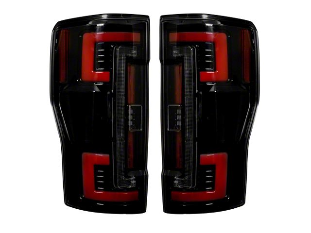 OLED Tail Lights; Black Housing; Dark Red Smoked Lens (17-19 F-350 Super Duty w/ Factory LED Tail Lights)