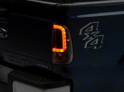 OLED Tail Lights with Scanning Turn Signals; Black Housing; Smoked Lens (11-16 F-350 Super Duty)