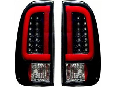 OLED Tail Lights with Scanning Turn Signals; Black Housing; Smoked Lens (11-16 F-350 Super Duty)