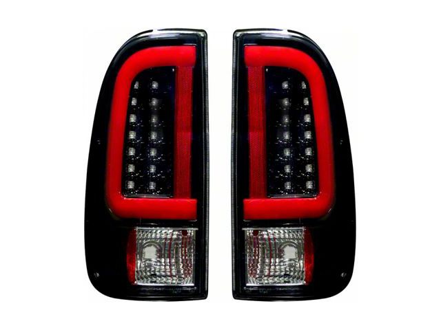 OLED Tail Lights with Scanning Turn Signals; Black Housing; Smoked Lens (11-16 F-350 Super Duty)