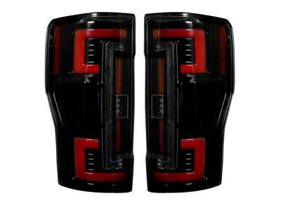OLED Tail Lights; Black Housing; Smoked Lens (17-19 F-350 Super Duty w/ Factory Halogen Tail Lights)