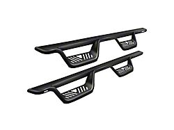 Outlaw Drop Nerf Side Step Bars; Textured Black (17-23 F-350 Super Duty SuperCab)