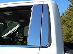 Pillar Post Trim; Stainless Steel; 4-Piece (23-26 F-350 Super Duty Regular Cab w/o Keyless Entry Keypad) 