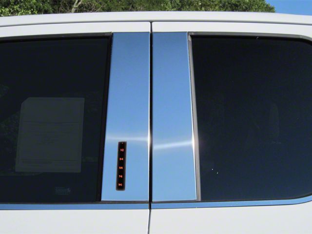 Pillar Post Trim with Keyless Entry Opening; Stainless Steel (17-22 F-350 Super Duty SuperCab, SuperCrew)