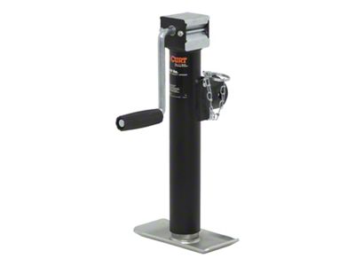 Pipe-Mount Swivel Trailer Jack with Side Handle; 2,000 lb.