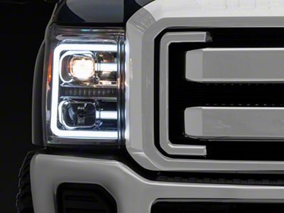 Plank Style Switchback Projector Headlights; Chrome Housing; Clear Lens (11-16 F-350 Super Duty)